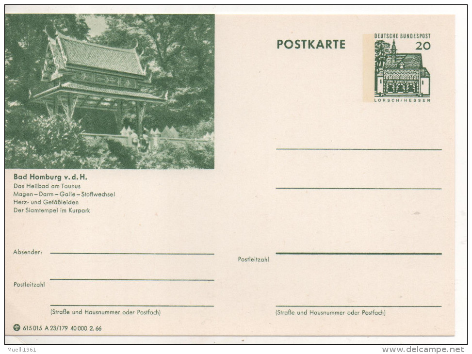 Nr. 2308,  Ganzsache Deutsche Bundespost,  Bad Homburg - Geïllustreerde Postkaarten - Ongebruikt