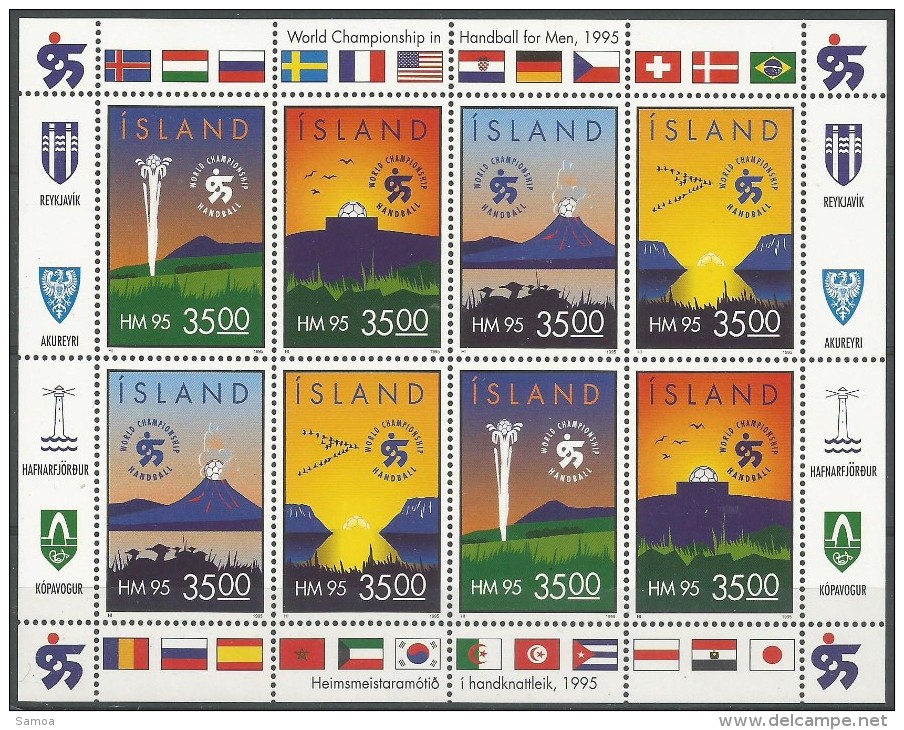 Islande 1995 773 - 776 ** Feuillet - Hand-ball - Hand-Ball