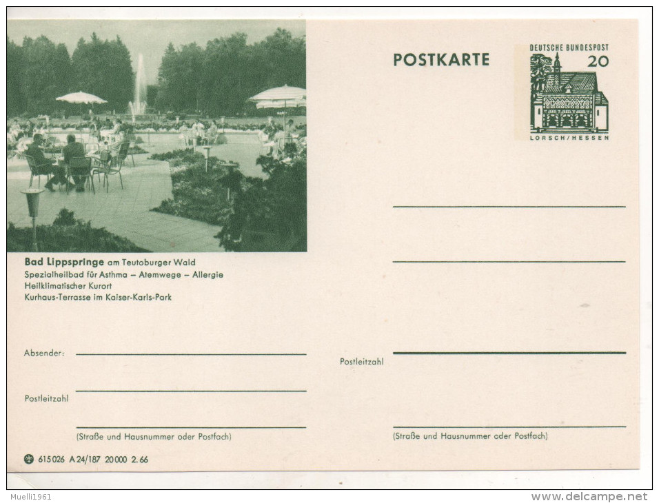 Nr. 2314,  Ganzsache Deutsche Bundespost,  Bad Lippspringe - Geïllustreerde Postkaarten - Ongebruikt