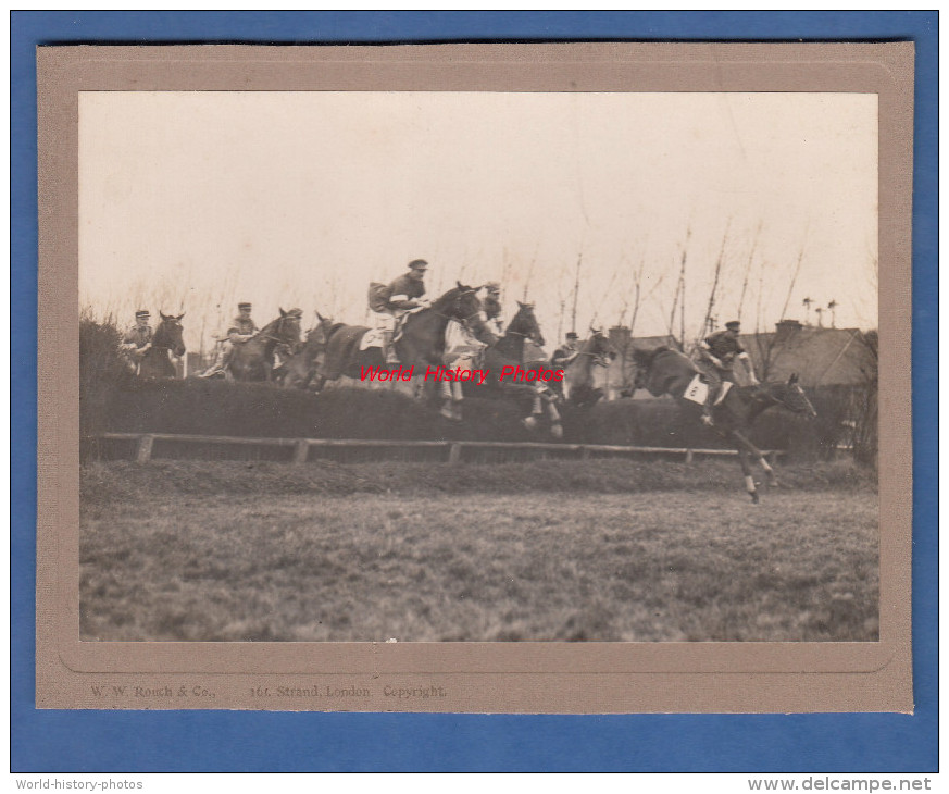 Photo Ancienne - LONDON - Course Hippique Aprés Guerre Entre Officiers Anglais Et Français - British Army Cavalry Horse - Guerre, Militaire