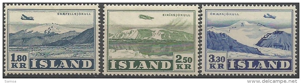 Islande 1959 PA 27 - 29 * Avion - Survols De Glaciers - Snaefell - Eirik - Oraefi - Luchtpost
