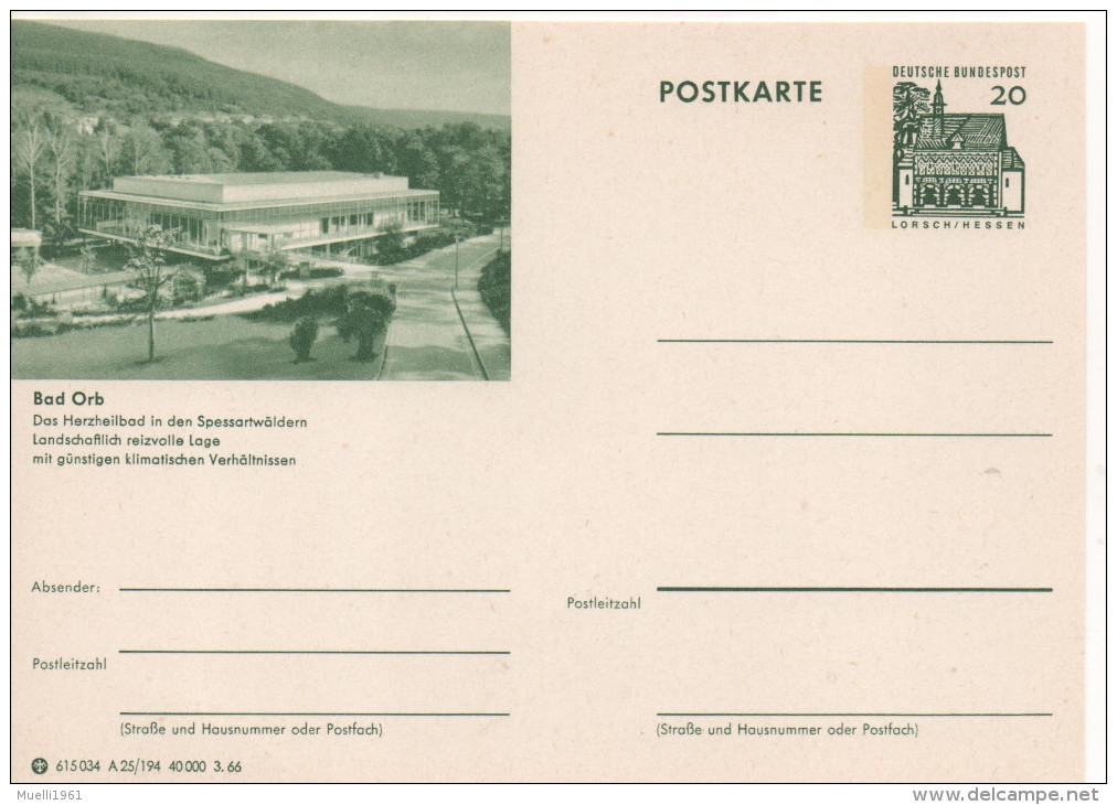 Nr. 2329,  Ganzsache Deutsche Bundespost,  Bad Orb - Geïllustreerde Postkaarten - Ongebruikt