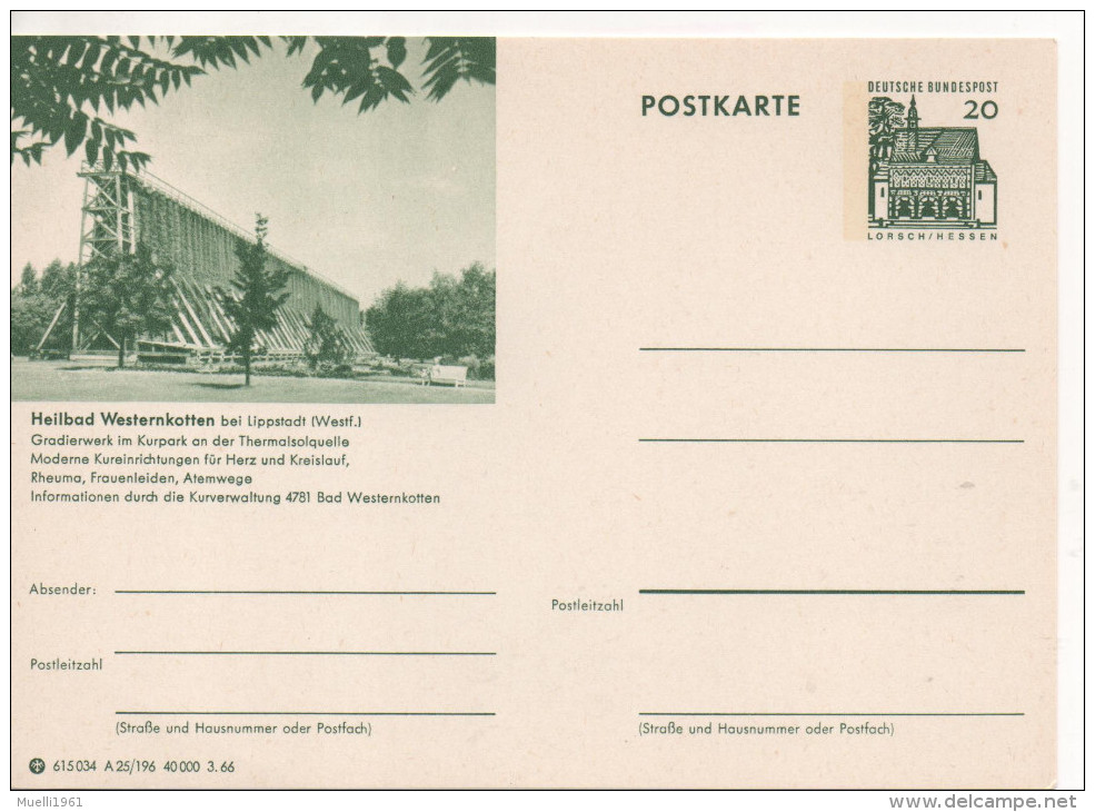 Nr. 2331,  Ganzsache Deutsche Bundespost,  Westernkotten - Geïllustreerde Postkaarten - Ongebruikt