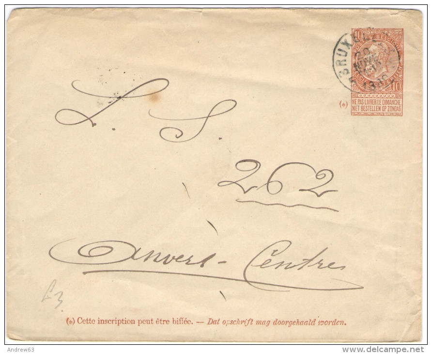 BELGIO - BELGIE - BELGIQUE - 1899 - 10 - Carte Postale - Post Card - Intero Postale - Entier Postal - Postal Statione... - Briefe