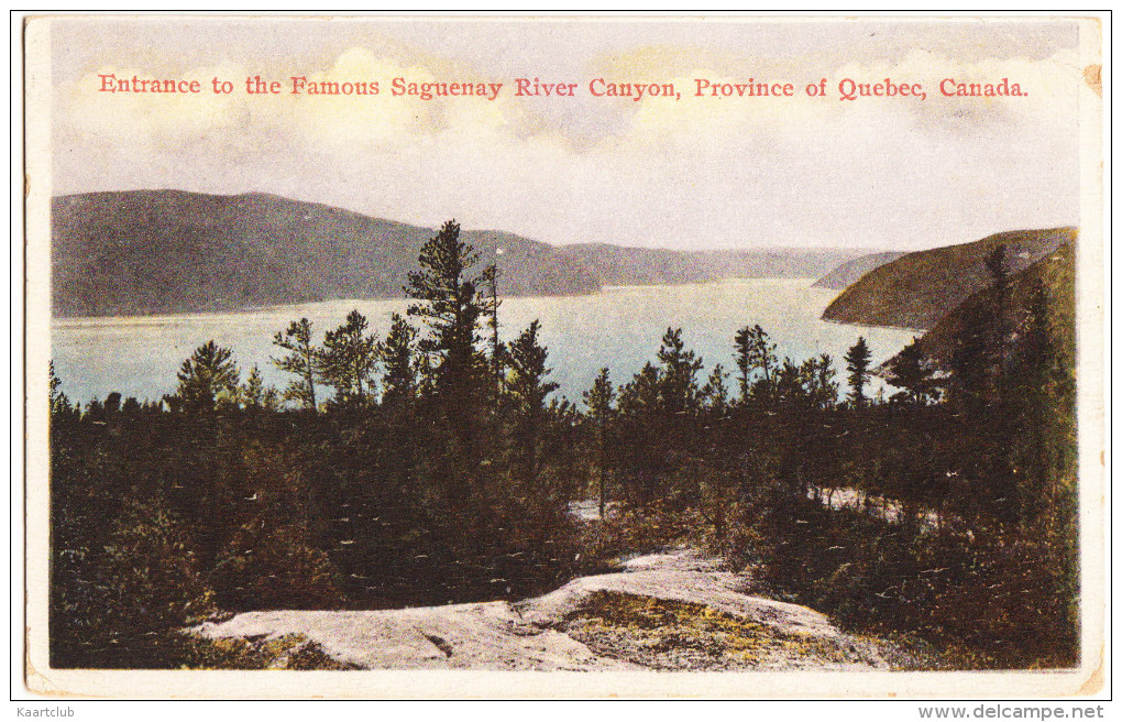 Entrance To The Famous Saguenay River Canyon, Province Of Quebec, Canada (1930) - Saguenay