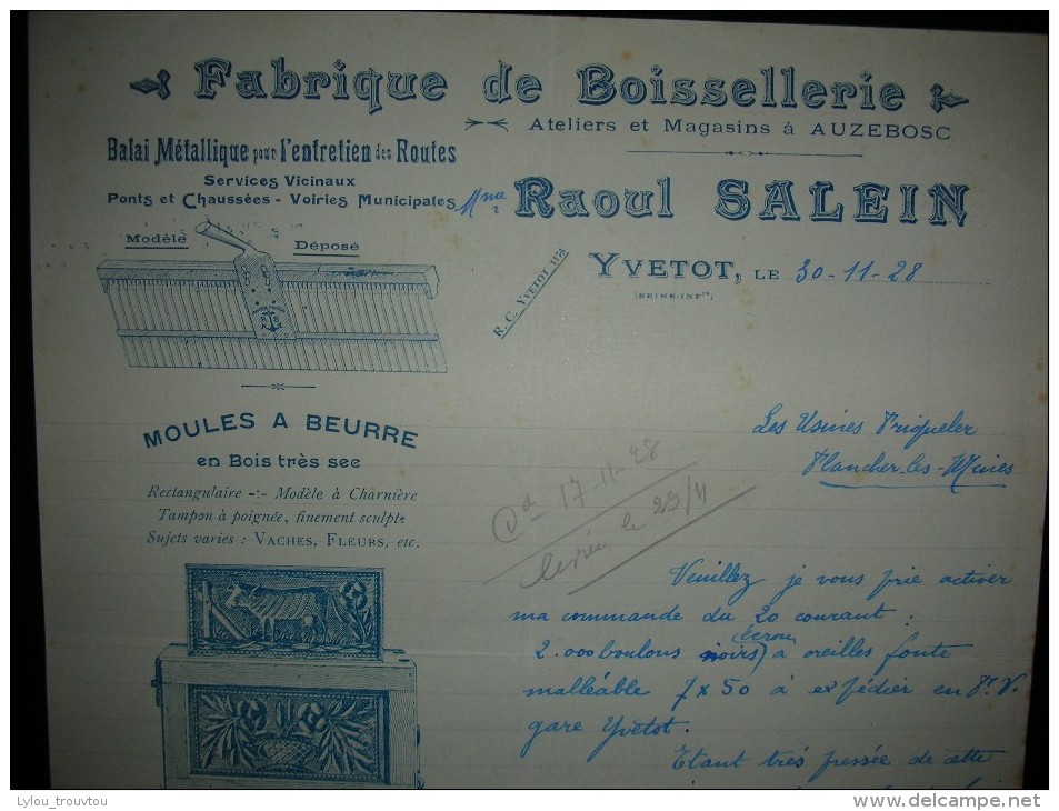 YVETOT - Raoul SALEIN - Fabrique De Boissellerie - Atelier à AUZEBOSC / Moule à Beurre / Yvelines - Agricoltura