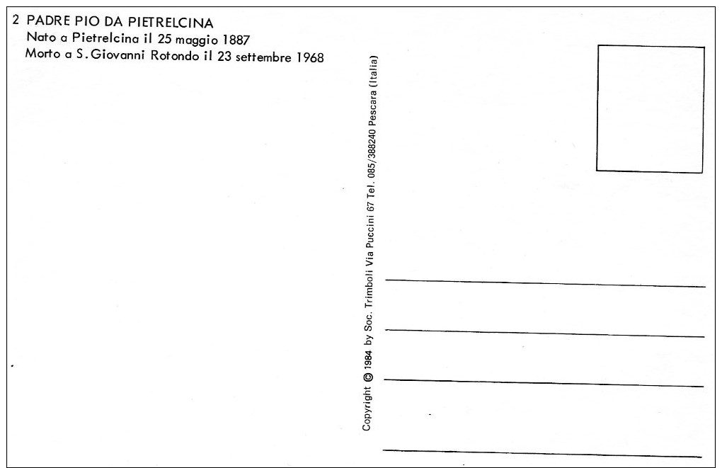 PADRE PIO DA PIETRELCINA.CPM. - Autres & Non Classés