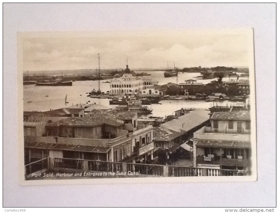 PORT SAID PORTO ED ENTRATA CANALE SUEZ 1937 VIAGGIATA -N1-- - Port Said
