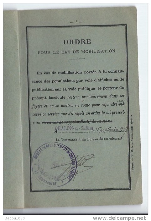 Livret Militaire    Et Fascicule De Mobilisation 1914 1918 - Documents