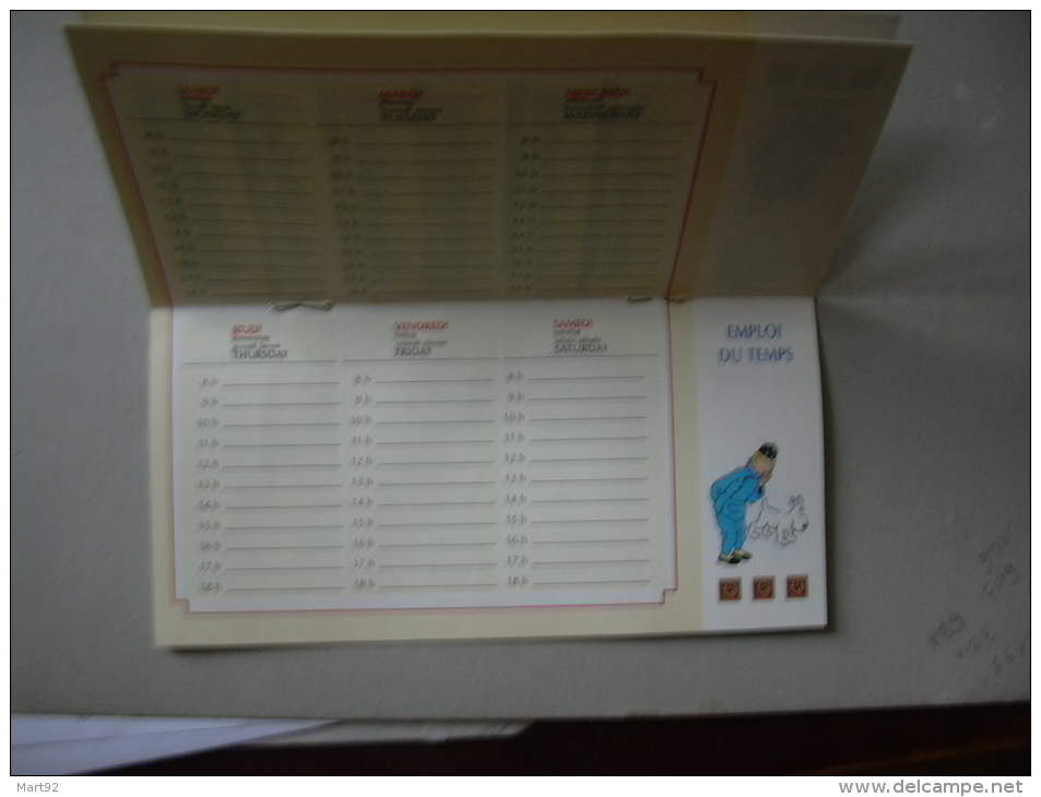 AGENDA 1995 1996  TINTIN  LOTUS BLEU PUBLICITE CHOCOLAT POULAIN - Agendas & Calendarios