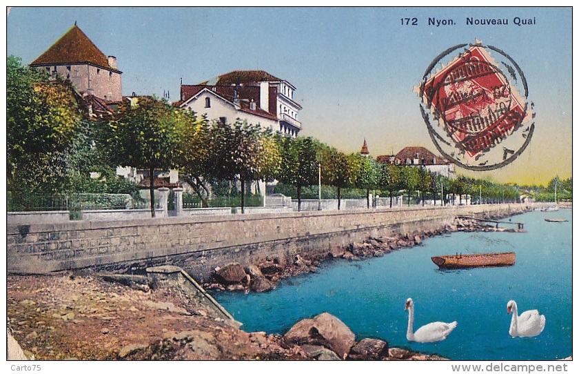 Suisse - Nyon - Nouveau Quai - Postmarked 1918 - Nyon