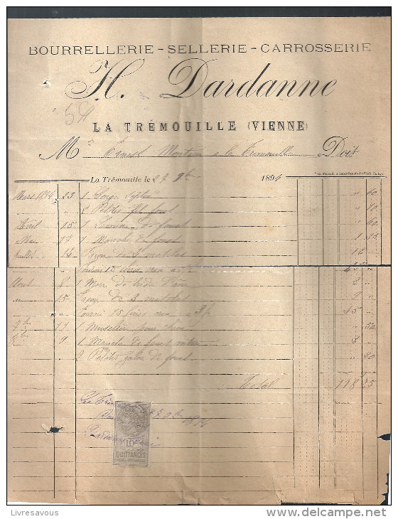 H. Derdanne Bourrellerie Sellerie Carrosserie à La Trémouille (86) Du 27 Septembre 1894 - Artigianato