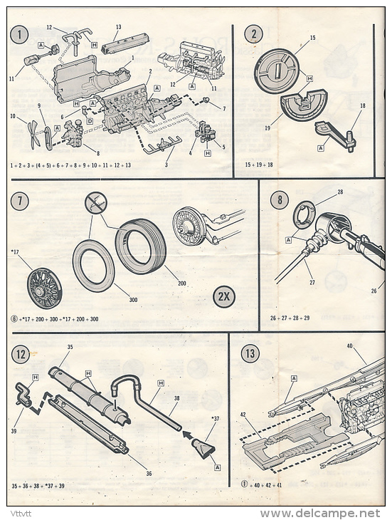Ancienne Fiche De Montage, Voiture THE CLASSIC ROLLS-ROYCE, PHANTOM II CONVERTIBLE (1931) Monogram Models, 1/24, 8 Pages - Auto's