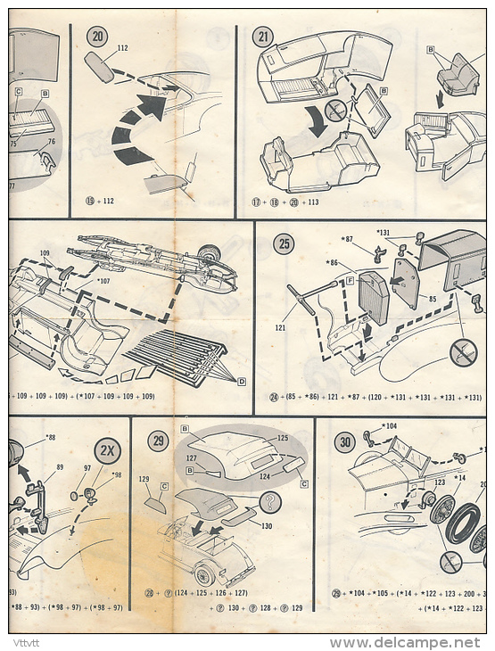 Ancienne Fiche De Montage, Voiture THE CLASSIC ROLLS-ROYCE, PHANTOM II CONVERTIBLE (1931) Monogram Models, 1/24, 8 Pages - Auto's