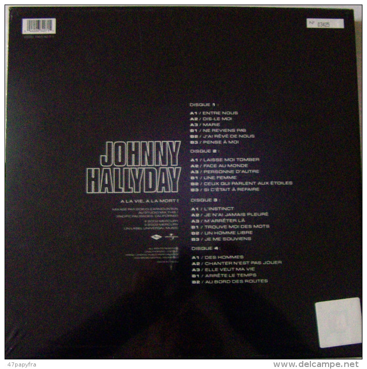 Johnny HALLYDAY Coffret Collectors Numéroté + Certificat 4 LP A La Vie à La Mort  NEUF & SCELLE - Collectors