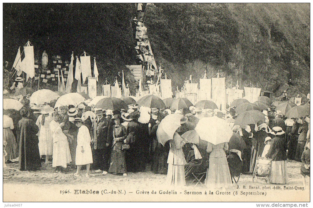 ETABLES SUR MER (22) Procession Sermon à La Grotte Grève De Godelin Belle Animation - Etables-sur-Mer