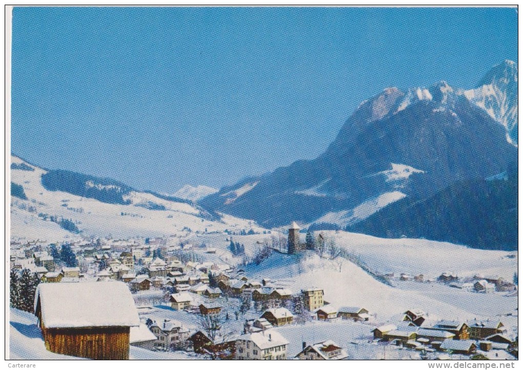 SUISSE,HELVETIA,SWISS,SCH WEIZ,SWITZERLAND,vaud,riv Iera  Pays D´enhaut,vue Aérienne,chateau D´oex,hiver,neige - Autres & Non Classés