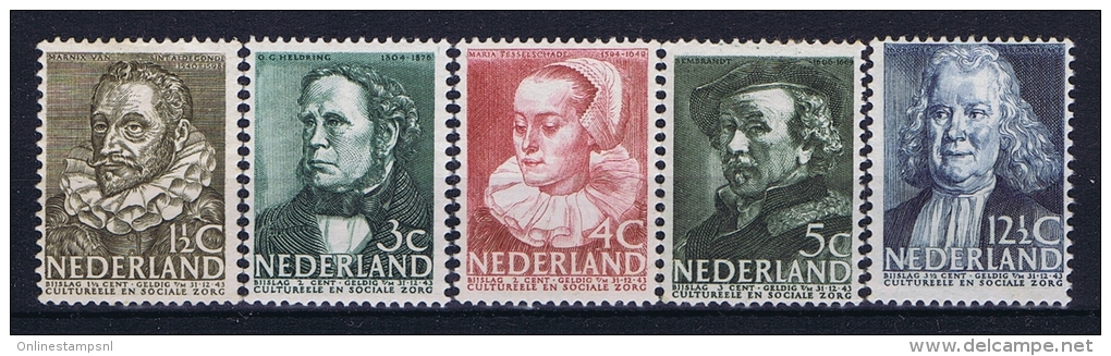 Netherlands: 1938 NVPH 318 - 322 MNH/** - Ongebruikt