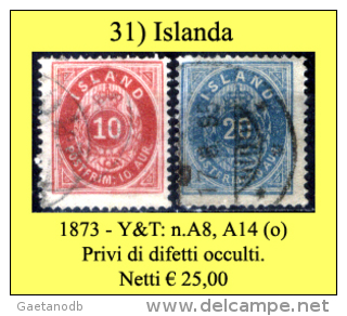 Islanda-031 - 1873 - Y&T: N.A8, A14 - Privi Di Difetti Occulti - - Used Stamps