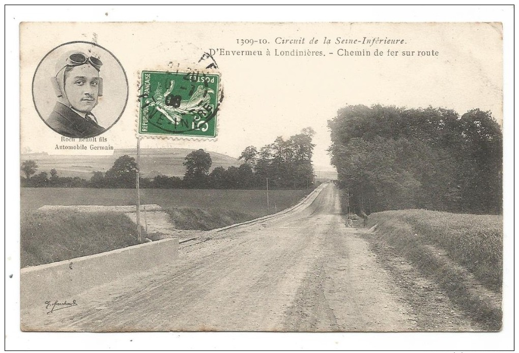 CPA - CIRCUIT DE LA SEINE INFERIEURE D'ENVERMEU à LONDINIERES- ROCH BRAULT FILS -AUTOMOBILES GERMAIN - Voitures De Tourisme