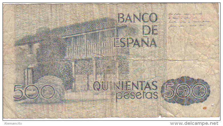 BILLETE ESPAÑA  500 PESETAS-23 OCTUBRE 1978 - [ 4] 1975-… : Juan Carlos I