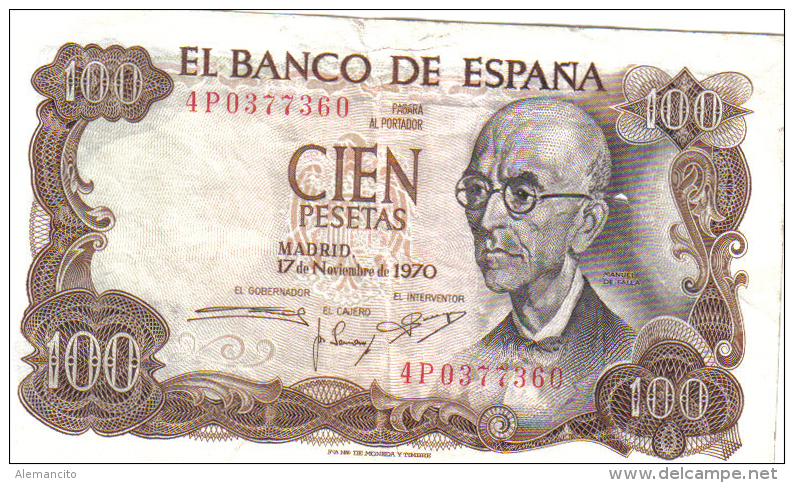 BILLETE ESPAÑA  - 100 PESETAS  1970 - [ 4] 1975-… : Juan Carlos I