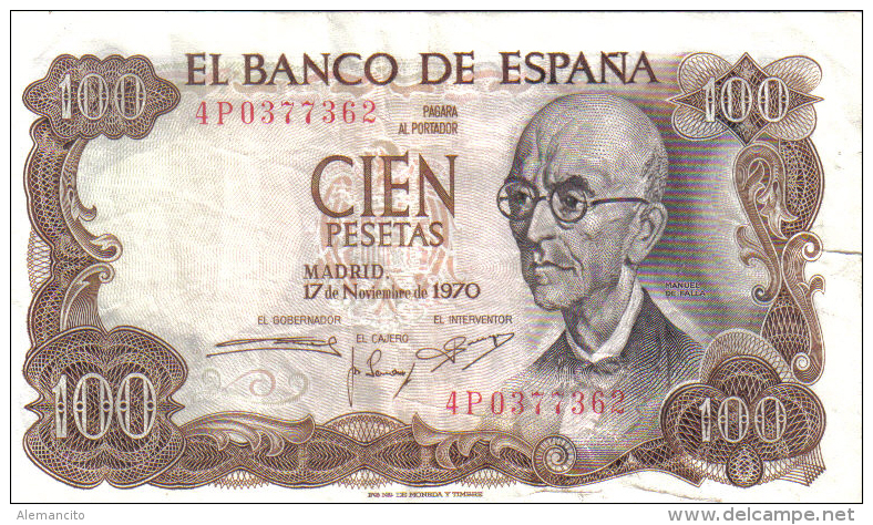 BILLETE ESPAÑA  - 100 PESETAS  1970 - [ 4] 1975-… : Juan Carlos I