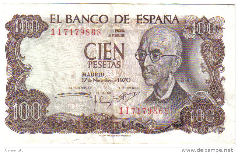 BILLETE ESPAÑA  - 100 PESETAS  1970 - [ 4] 1975-… : Juan Carlos I