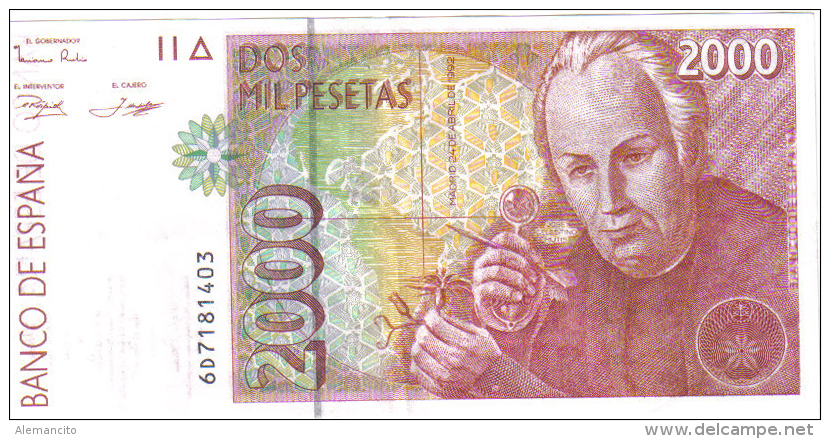 BILLETE ESPAÑA  - 2000 PESETAS  1970 - [ 4] 1975-… : Juan Carlos I