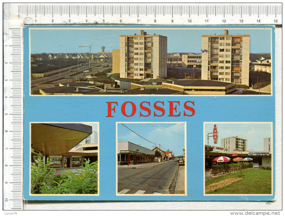 FOSSES  -  4 Vues  :   Le Centre Commercial  "  LE PLATEAU " Et La Rue Principale - Fosses