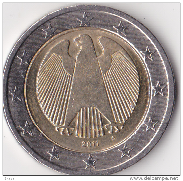 2 Euros Allemagne, Atelier D, Frappe Décentrée, étoiles Rognées - Variëteiten En Curiosa