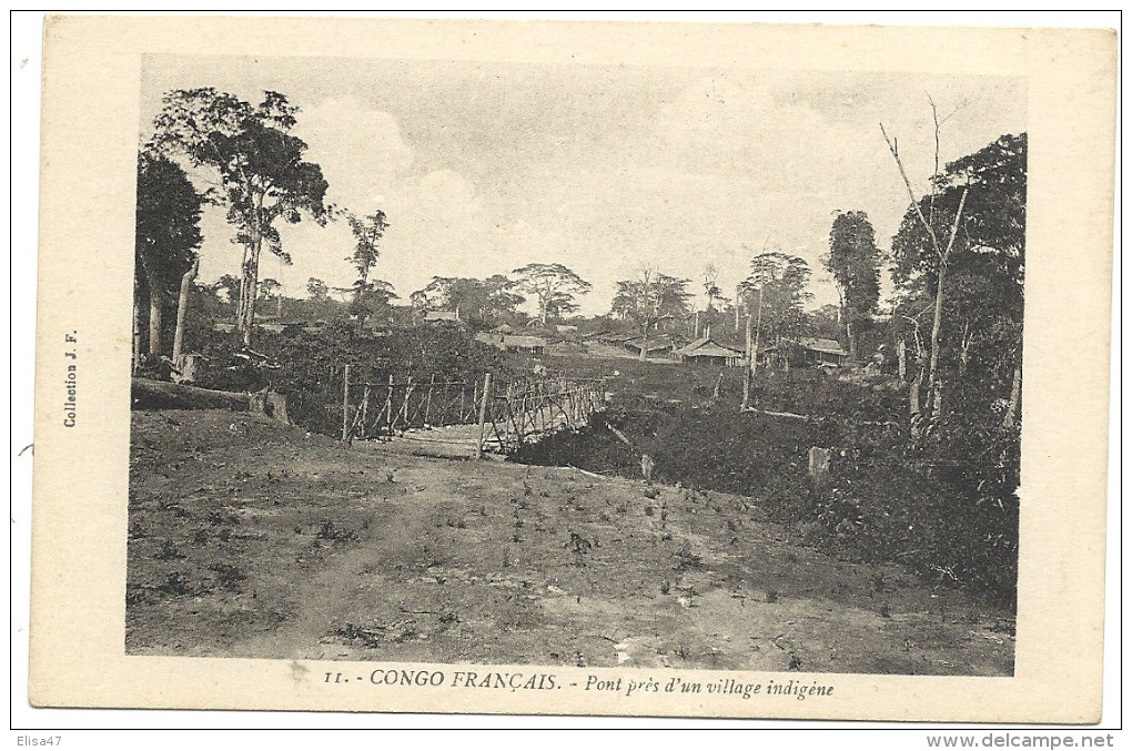 CONGO  FRANCAIS  PONT PRES D UN VILLAGE  INDIGENE - Congo Français