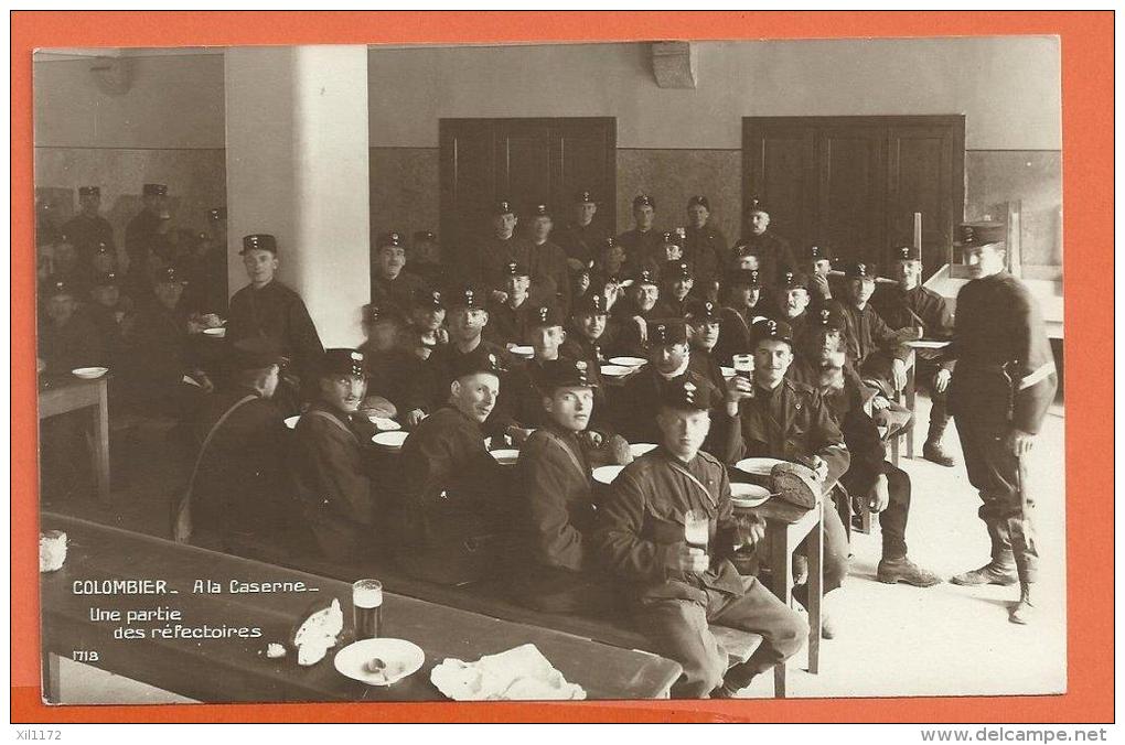 MAB-21 A La Caserne De Colombier. Réfectoires, Cantine Militaire. TRES ANIME. Non Circulé - Colombier