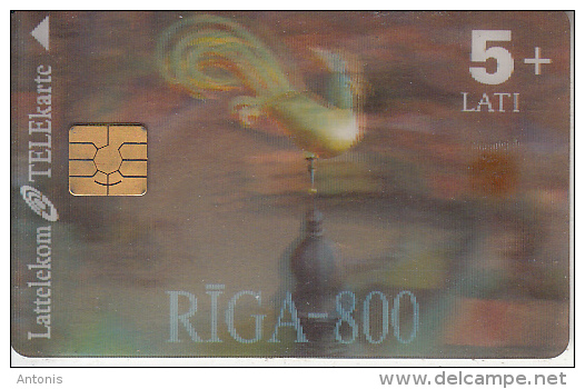 LATVIA - Riga 800, Lattelekom 3D Telecard, Tirage 80000, Exp.date 01/03, Used - Letland