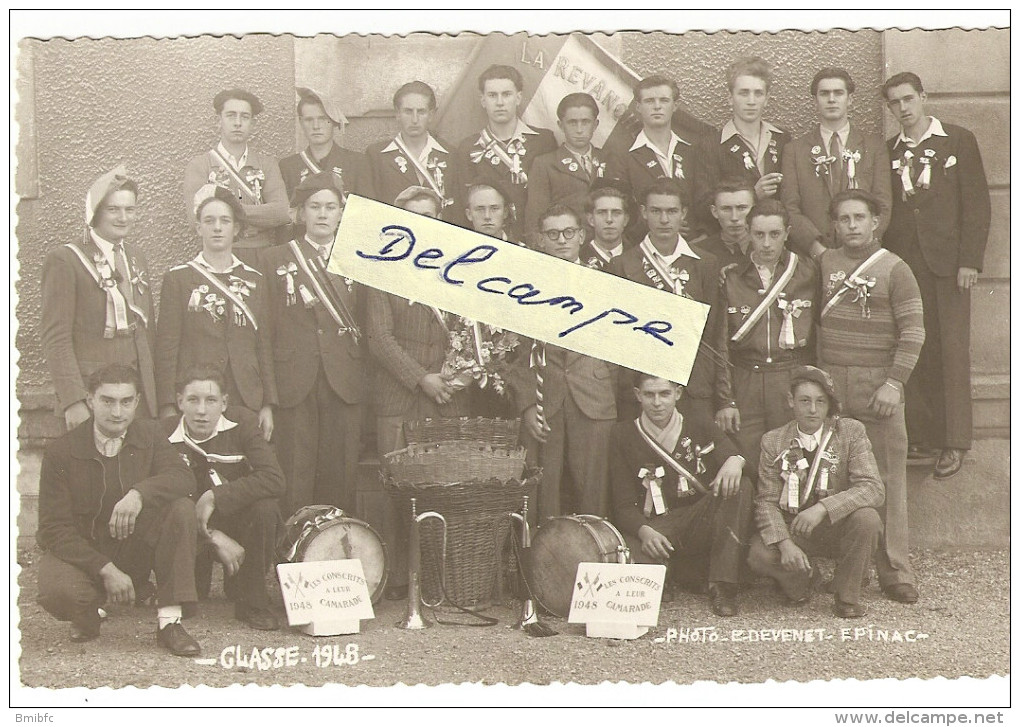 TOP : Carte-photo : Classe 1948 - Photo Evènement EPINAC  - 1948 Les Conscrits à Leur Camarade - Autres & Non Classés