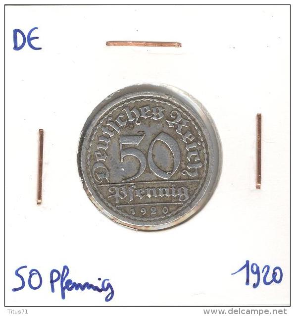 50 Reichspfennig Allemagne / Germany 1920 - 50 Renten- & 50 Reichspfennig
