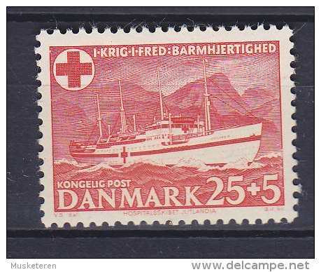 Denmark 1951 Mi. 329 Lazaret Ship Lazarettschiff Jutlandia Red Cross Rotes Kreuz Croix Rouge MH* - Unused Stamps