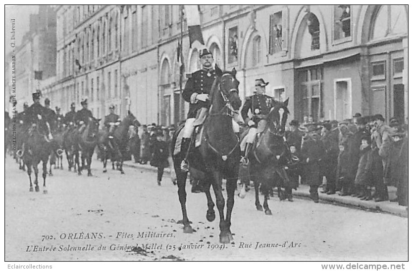 Orléans   45      Militaria  Fête    Entrée Du Général Millet Rue Jeanne D'Arc - Orleans