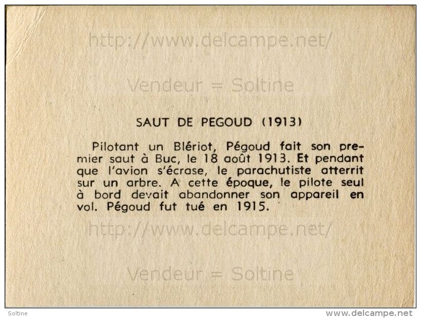 Image Chromo : Saut En Parachute De Pégoud (1913) Sur Un Avion Blériot - Autres & Non Classés