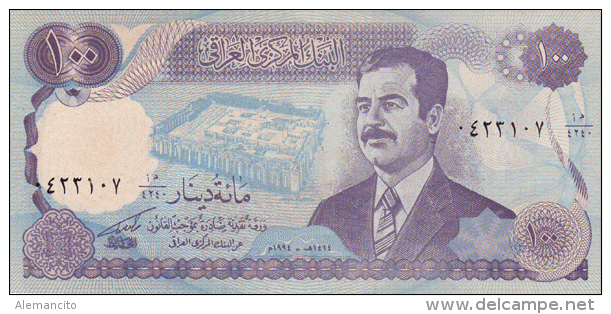 IRAQ  100 DINARS  SADAM HUSSEIN  S/C  -  UNC - Iraq