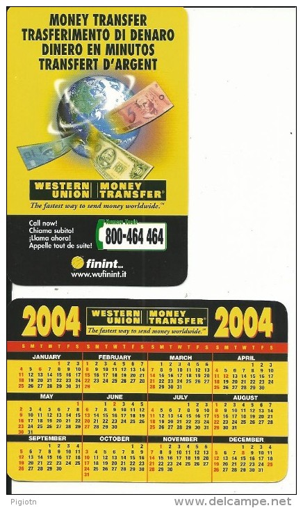 CAL683 - CALENDARIETTO 2004 - MONEY TRANSFER - WESTERN UNION - Tamaño Pequeño : 2001-...