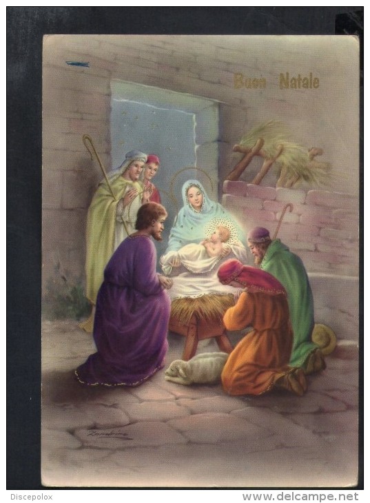 J174 Illustrazione Di Zandrino - Illustration, Illustrè - Auguri Di Buon Natale Con Sacra Famiglia - Zandrino