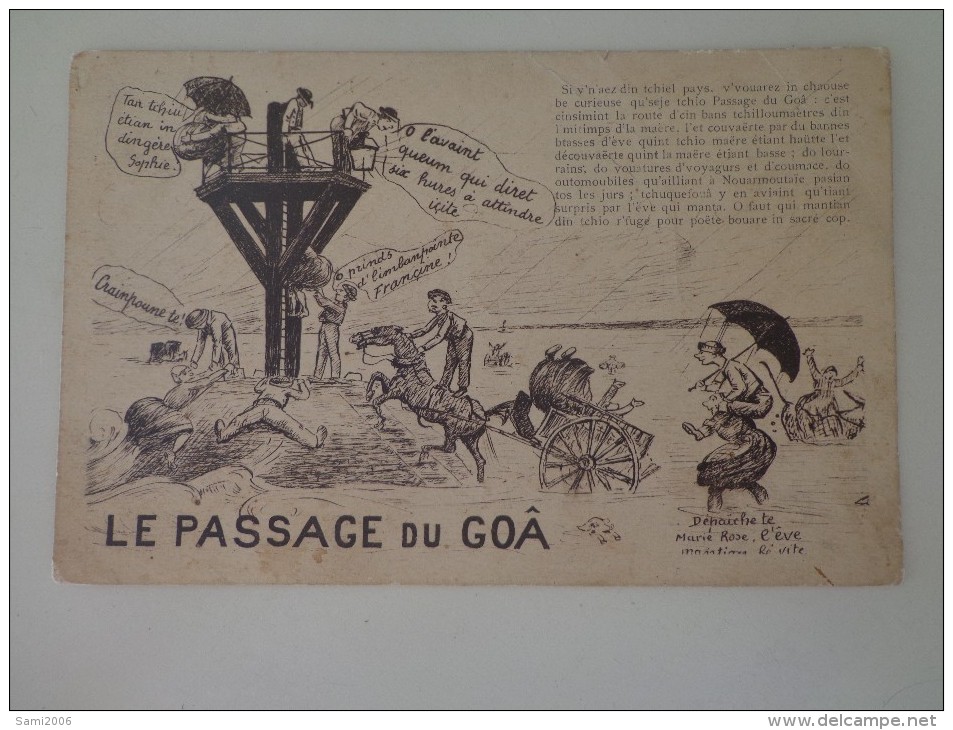 CPA 85 NOIRMOUTIER PASSAGE DU GOA HUMORISTIQUE DESSIN - Challans