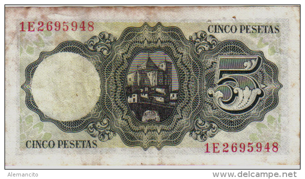 ESPAÑA //  -- 5 PESETAS ( 1951 ) -- VF -- - 5 Pesetas