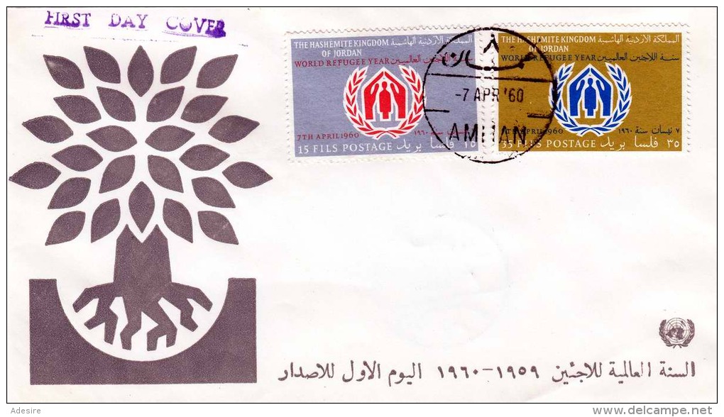 JORDANIEN - First Day Cover 1960 - 2 Sondermarken - Jordan