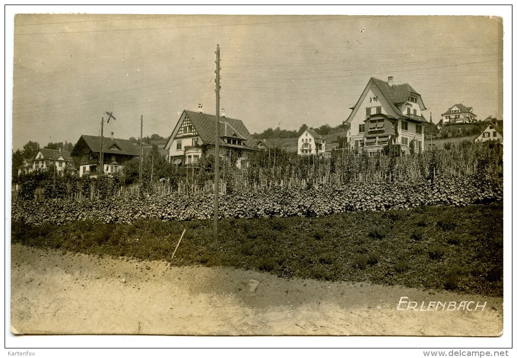 Erlenbach, Teilansicht,  7 Häuser, Meilen, 1.3.1920, Foto - AK - Meilen