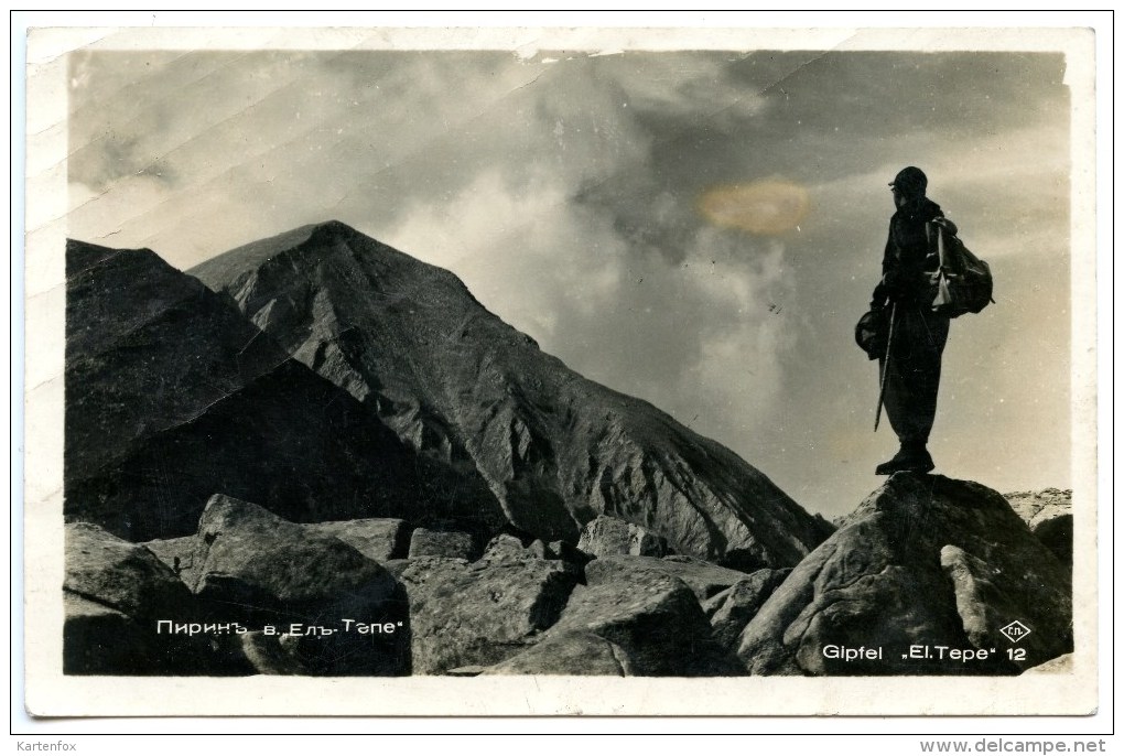 Pirin, Bergsteiger, Gipfel "El Tepe",19.5.1941,  Paskoff 1940 - Bulgarien