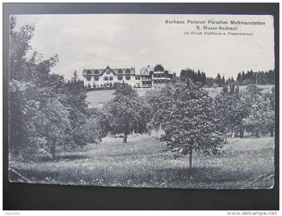 AK METTMENSTETTEN Pension Paradies 1912  /// D*14194 - Mettmenstetten