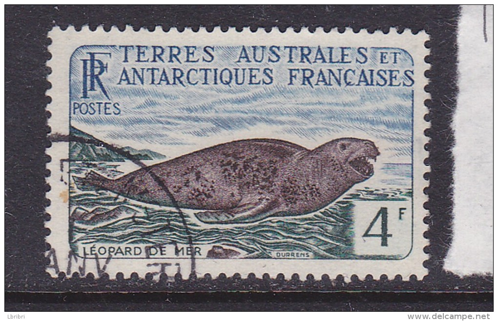 TAAF  N° 13B  4F BLEU BRUN VIOLET ET VERT FONCE LEOPARD DES MERS OBL - Used Stamps