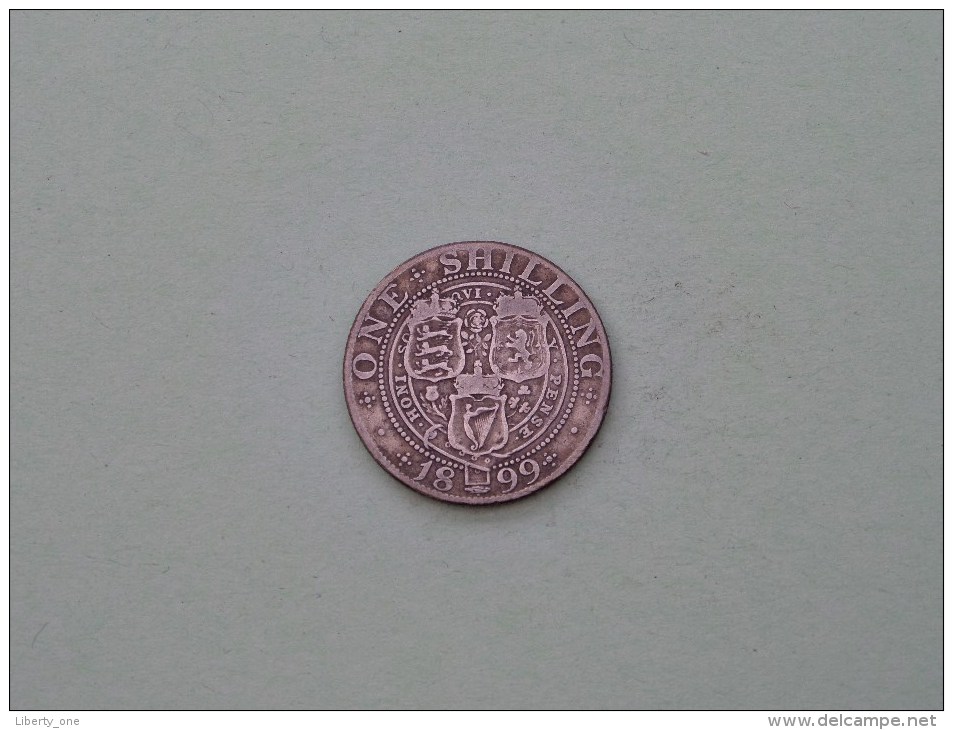 1899 - One Shilling Silver - KM 780 ( Uncleaned / For Grade, Please See Photo ) !! - I. 1 Shilling